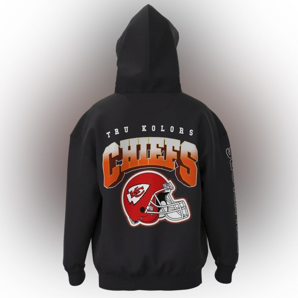 Unisex Tru Kolors Black/Red Kansas City Chiefs Pullover Hoodie Travis Kelce
